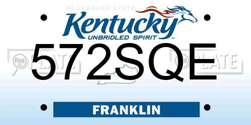 572SQE Kentucky License Plate