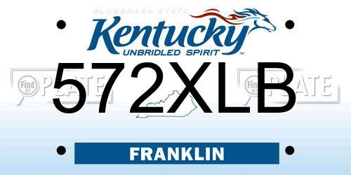 572XLB Kentucky License Plate