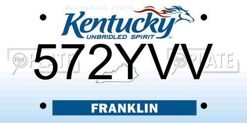 572YVV Kentucky License Plate