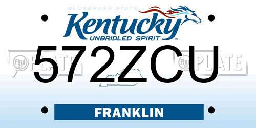 572ZCU Kentucky License Plate