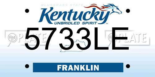5733LE Kentucky License Plate