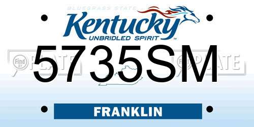 5735SM Kentucky License Plate