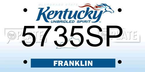 5735SP Kentucky License Plate