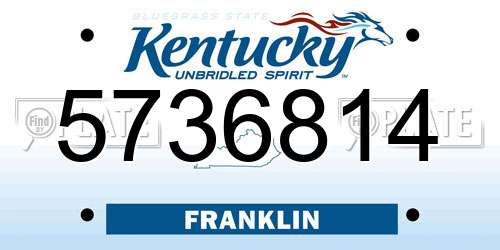 5736814 Kentucky License Plate