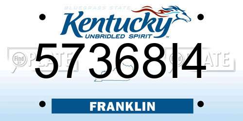 57368I4 Kentucky License Plate