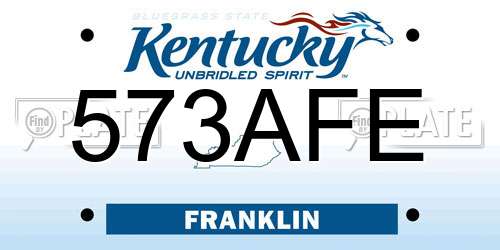 573AFE Kentucky License Plate