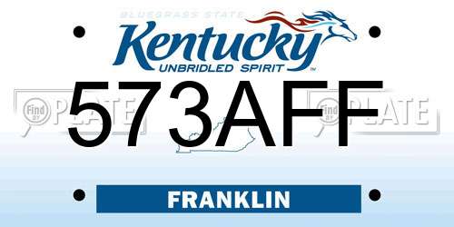 573AFF Kentucky License Plate