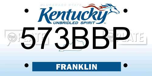 573BBP Kentucky License Plate