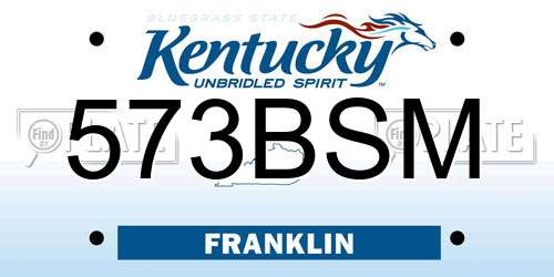 573BSM Kentucky License Plate