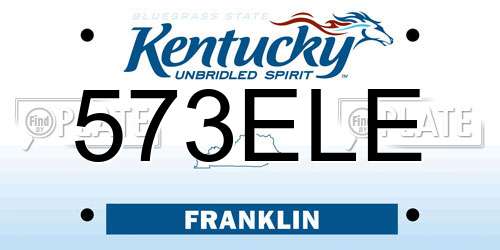 573ELE Kentucky License Plate