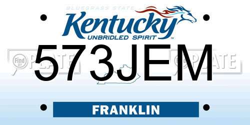 573JEM Kentucky License Plate