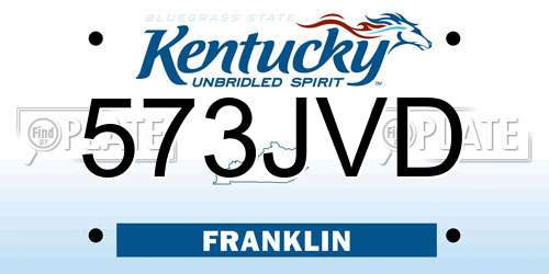 573JVD Kentucky License Plate