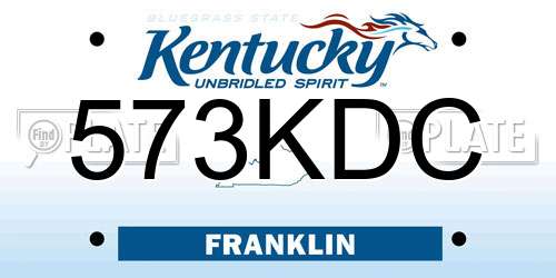573KDC Kentucky License Plate