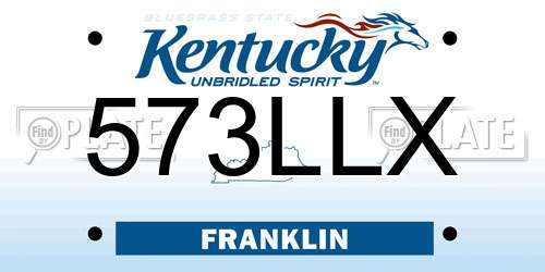 573LLX Kentucky License Plate