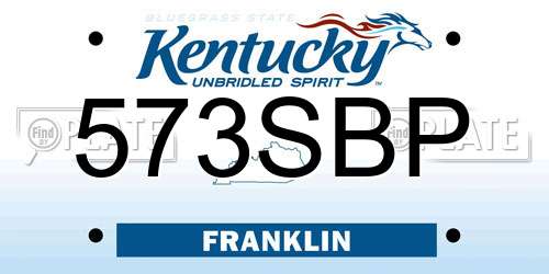 573SBP Kentucky License Plate