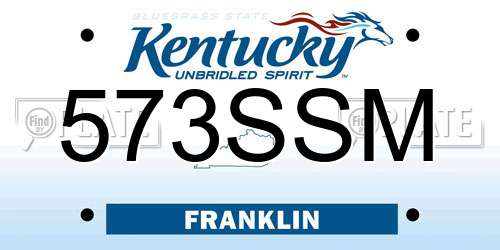 573SSM Kentucky License Plate