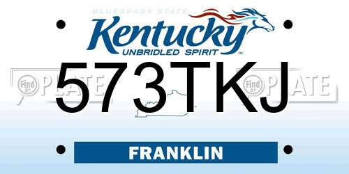 573TKJ Kentucky License Plate