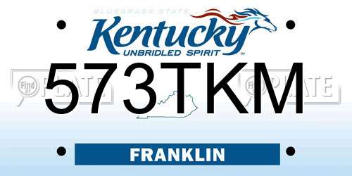 573TKM Kentucky License Plate