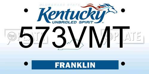 573VMT Kentucky License Plate