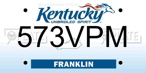 573VPM Kentucky License Plate