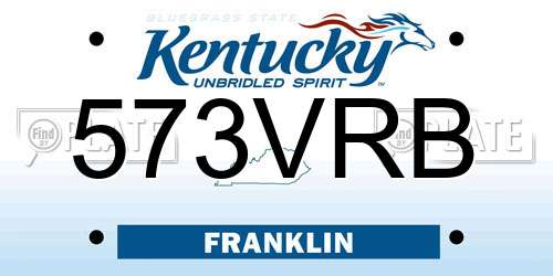 573VRB Kentucky License Plate