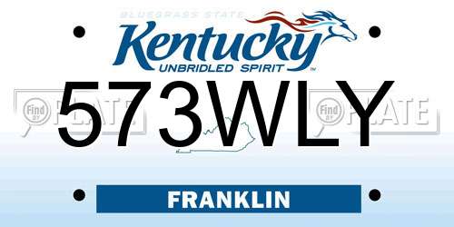 573WLY Kentucky License Plate