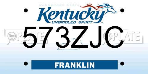 573ZJC Kentucky License Plate