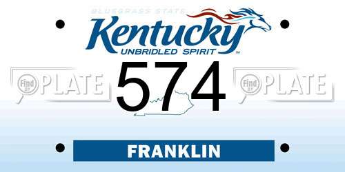 574 Kentucky License Plate