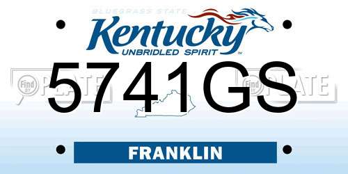 5741GS Kentucky License Plate