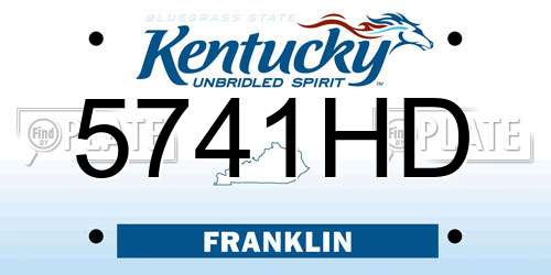 5741HD Kentucky License Plate