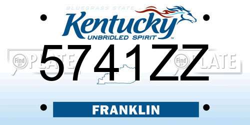 5741ZZ Kentucky License Plate