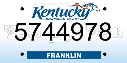 5744978 Kentucky License Plate