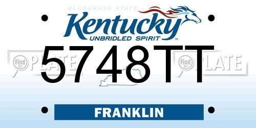 5748TT Kentucky License Plate