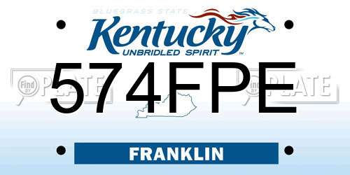 574FPE Kentucky License Plate