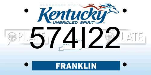 574I22 Kentucky License Plate