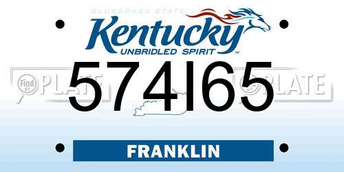574I65 Kentucky License Plate