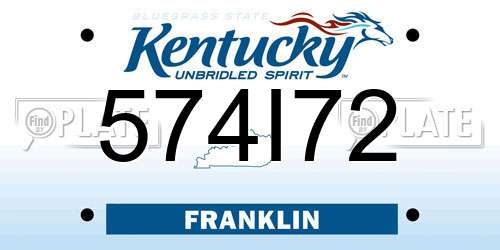 574I72 Kentucky License Plate