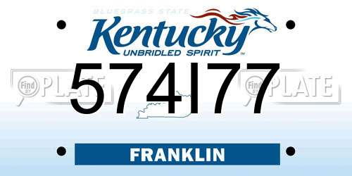 574I77 Kentucky License Plate