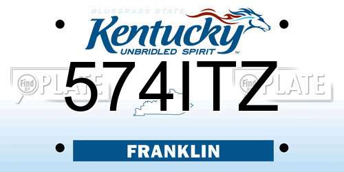 574ITZ Kentucky License Plate