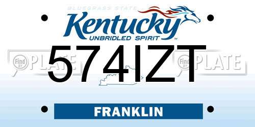574IZT Kentucky License Plate