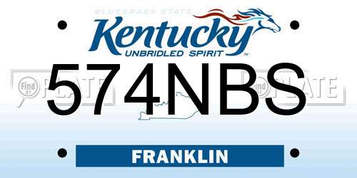 574NBS Kentucky License Plate