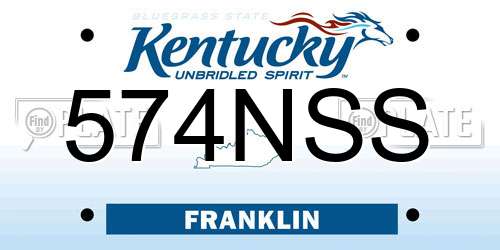 574NSS Kentucky License Plate