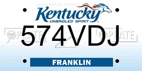 574VDJ Kentucky License Plate