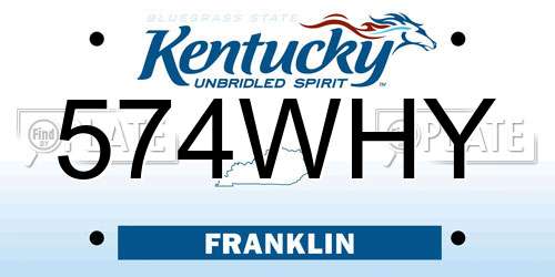 574WHY Kentucky License Plate