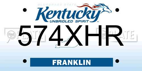 574XHR Kentucky License Plate