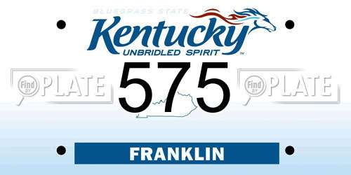 575 Kentucky License Plate
