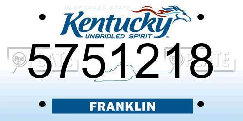 5751218 Kentucky License Plate