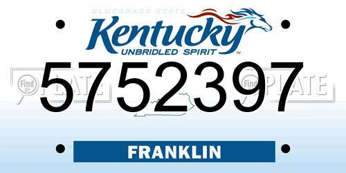 5752397 Kentucky License Plate