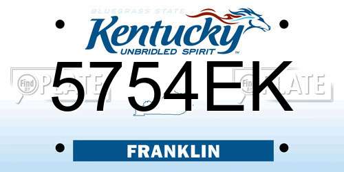 5754EK Kentucky License Plate