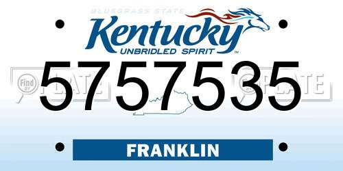 5757535 Kentucky License Plate